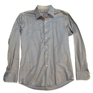 Robert Graham Boys Long Sleeve Button Up Blue White XL (18-20)